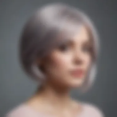 Soft pastel shades for gray hair