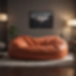 Luxurious oversized bean bag in elegant living room