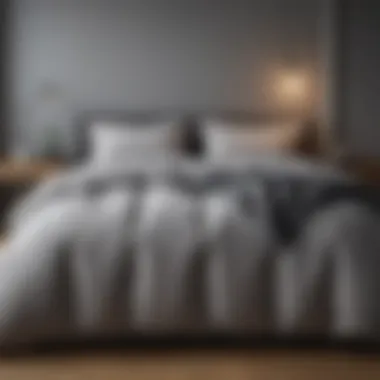 Timeless Style of Gray in Modern Bedroom Setting Gray Down Comforter in Modern Scandinavian Bedroom