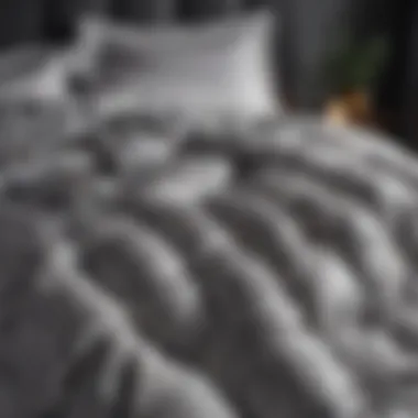 Opulent Touches in Gray Down Comforter Design Gray Down Comforter with Plush Velvet Accents