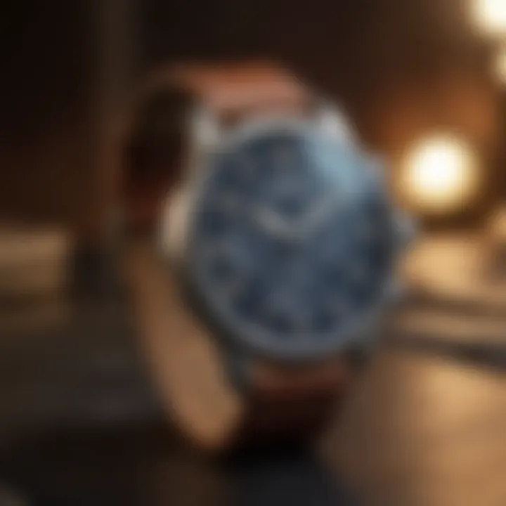 Vintage leather watch with personalized engraving