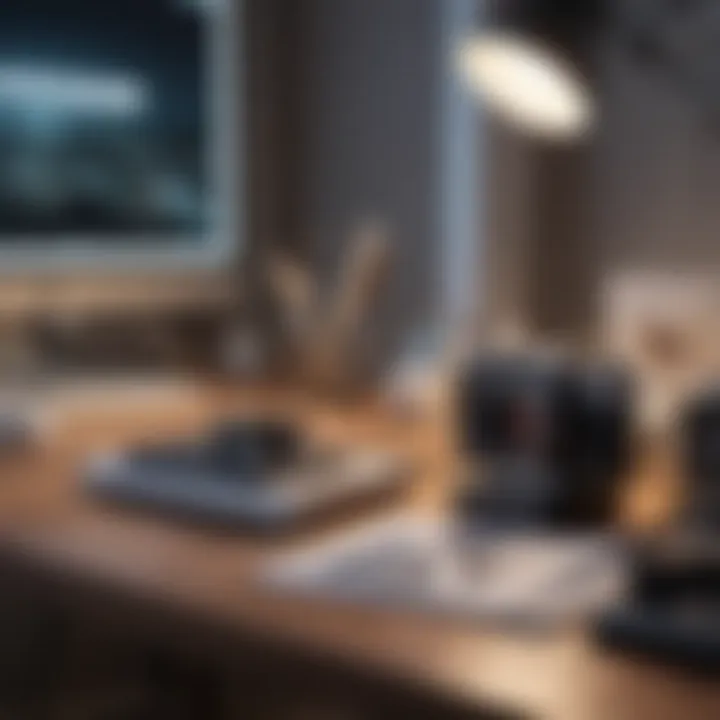 Stylish gadget displayed on a chic desk