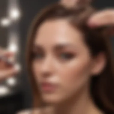 Professional Gloss Treatment Application Hair stylist applying gloss treatment