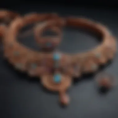 Artistic Handcrafted Copper Jewelry Set