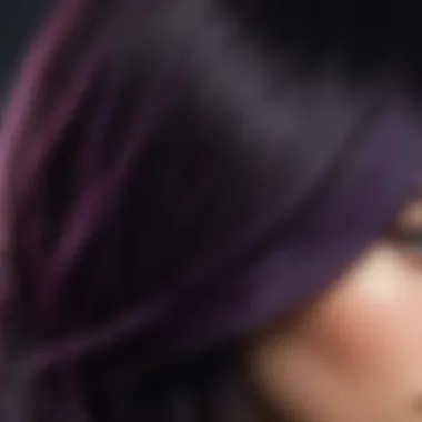 Close-up of healthy black hair after dyeing