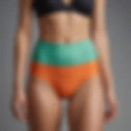 Elegant display of high-waisted cheeky bikini bottoms in vibrant colors