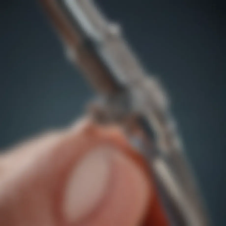 Close-up view of a dermal roller showcasing its needle configuration.