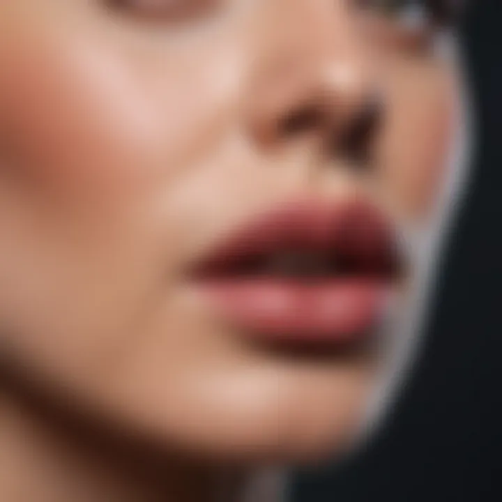 Close-up of lips highlighting improved volume