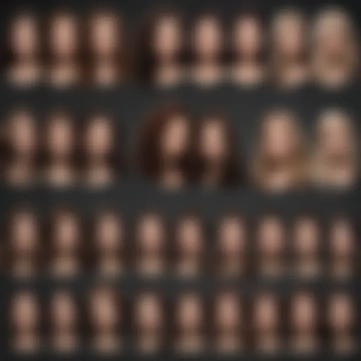 A comparison chart of different hair types with product recommendations.