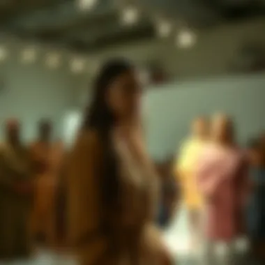 Emerging designer presenting their latest collection at a fashion event
