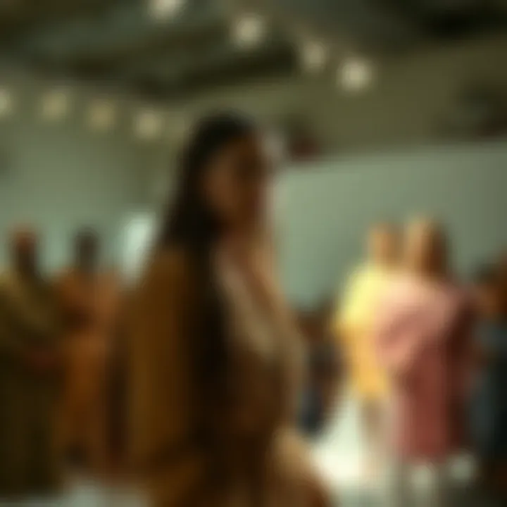 Emerging designer presenting their latest collection at a fashion event