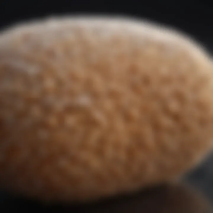 Close-up of a Korean scrub mitt showcasing its texture