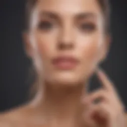 Elegant woman using laser hair removal on chin