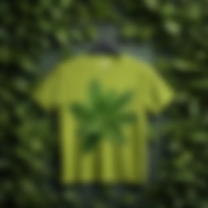 Lime Green T-Shirt with Botanical Leaf Design