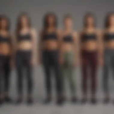 Group of diverse models showcasing Lululemon leggings