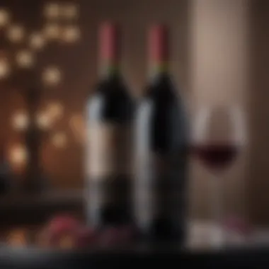 Luxurious red wine selection in a sophisticated setting