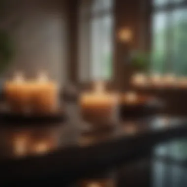 Luxury spa candles in a tranquil setting