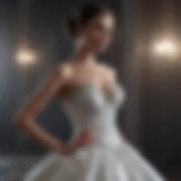 Sculptural silhouette enhancing a couture gown