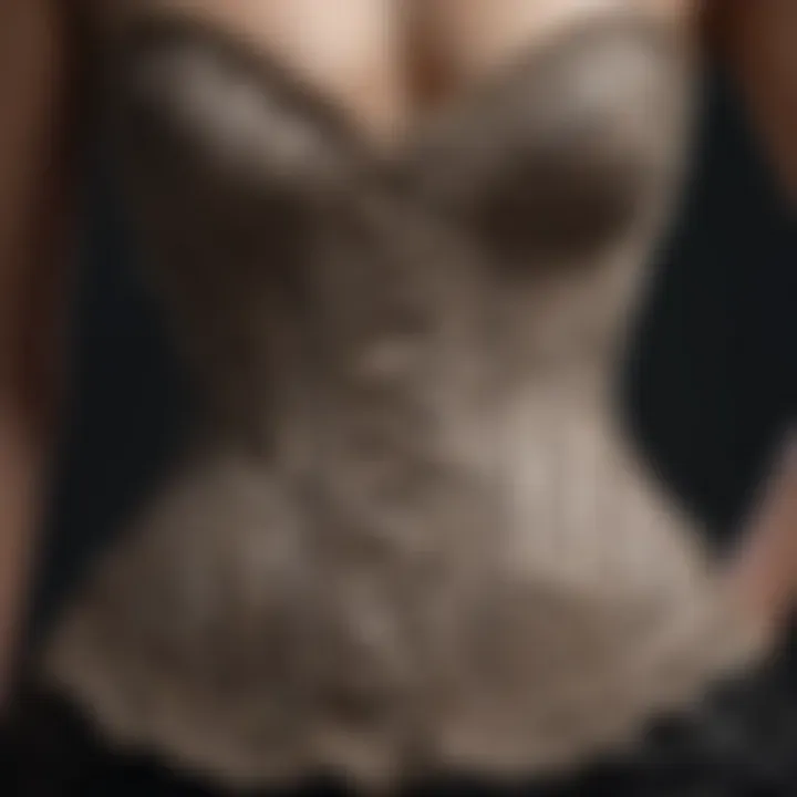 Intricate corset pattern details from vintage collection