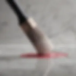 Hair dye application brush on elegant marble surface