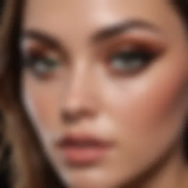 Close-up of flawless winged liner