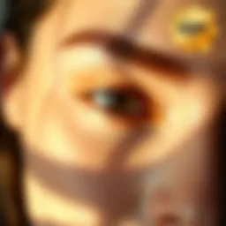 A close-up of well-groomed eyebrows showcasing a natural arch