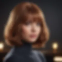 A woman showcasing a beautifully styled wig that mimics natural hair.