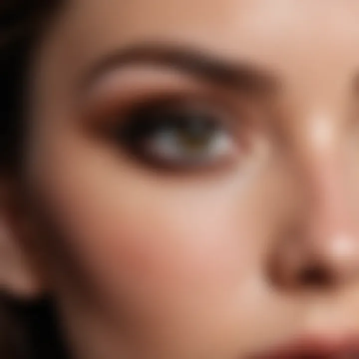 Close-up of an expertly blended smoky eye look on a model.