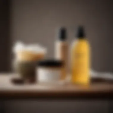 Aftercare products displayed neatly for post-wax care