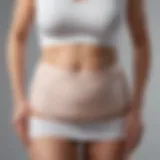 A close-up view of a maternity belly support band showcasing its adjustable features