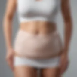 A close-up view of a maternity belly support band showcasing its adjustable features