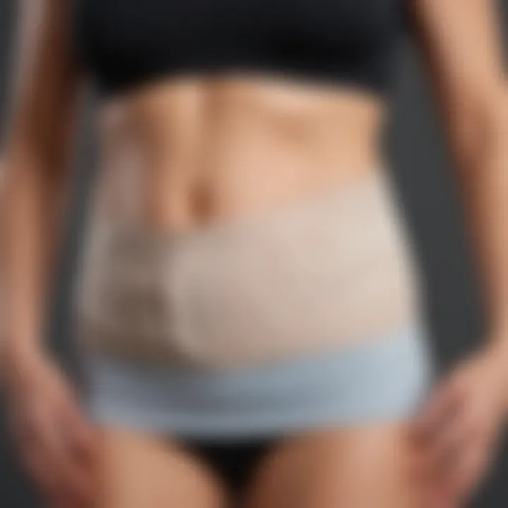 Different styles of maternity belly support bands displayed on a neutral background