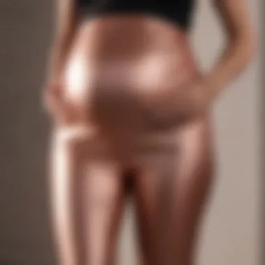 Rose Gold Elegance Elegant Maternity Pants in Rose Gold