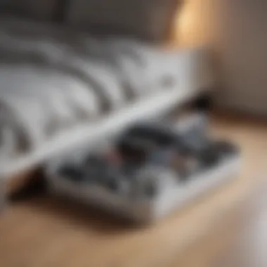 Minimalistic Storage Solution Under bed storage containers on wheels in a minimalist setting