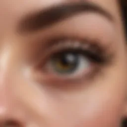Close-up of magnetic false eyelashes showcasing their unique design and magnetic components
