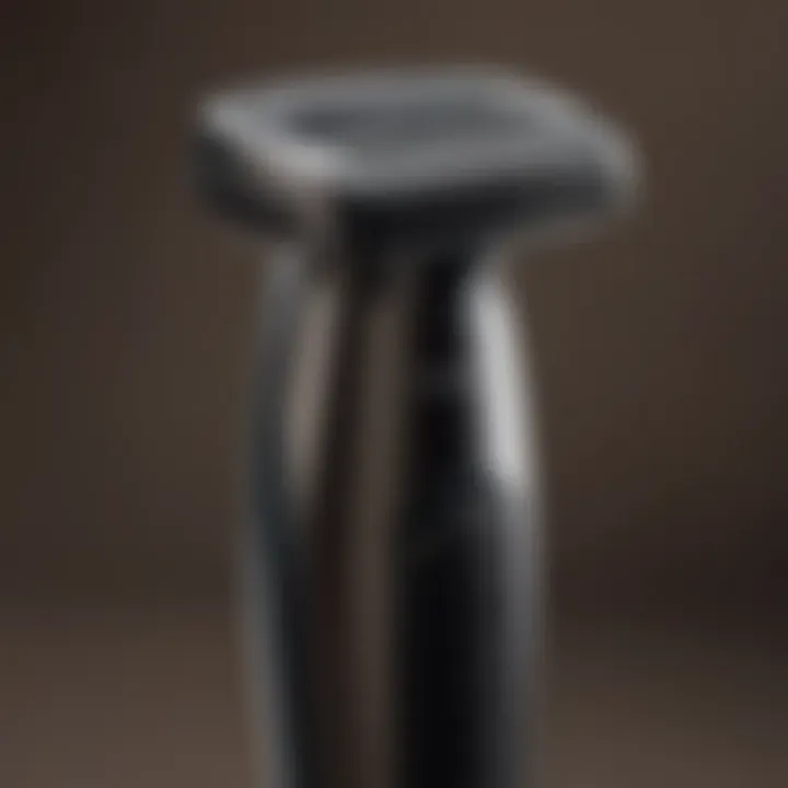 Close-up view showcasing the sleek design of the Meridian Shaver