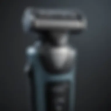 Detailed view of the Meridian Shaver's safety features