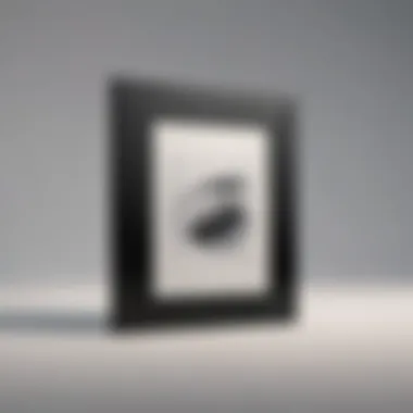 Sleek Black Design Minimalist black 5x7 picture frame against white background