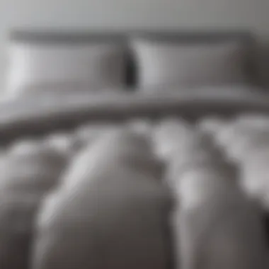 Simplicity and Comfort in Gray Down Bedding Minimalistic Gray Down Comforter on Cozy Bed