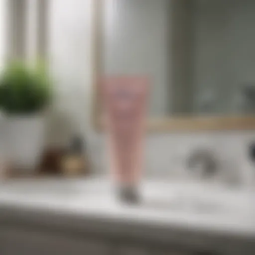 Nair depilatory cream tube on a bathroom counter