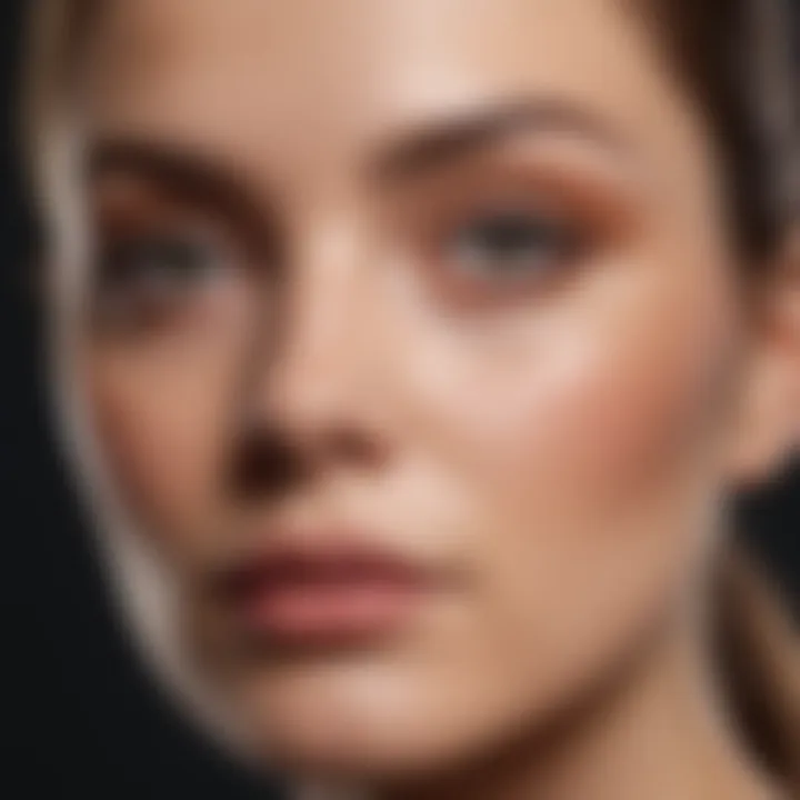 A close-up shot depicting the application technique of concealer under the eyes