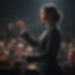 Orchestral Conductor Directing the Performance at the Grammys