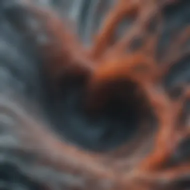 Symphony of Voices and Flow Abstract representation of sound waves intertwining with a fluid pattern