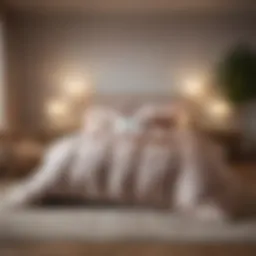 Elegant oversized down comforter in luxurious bedroom setting