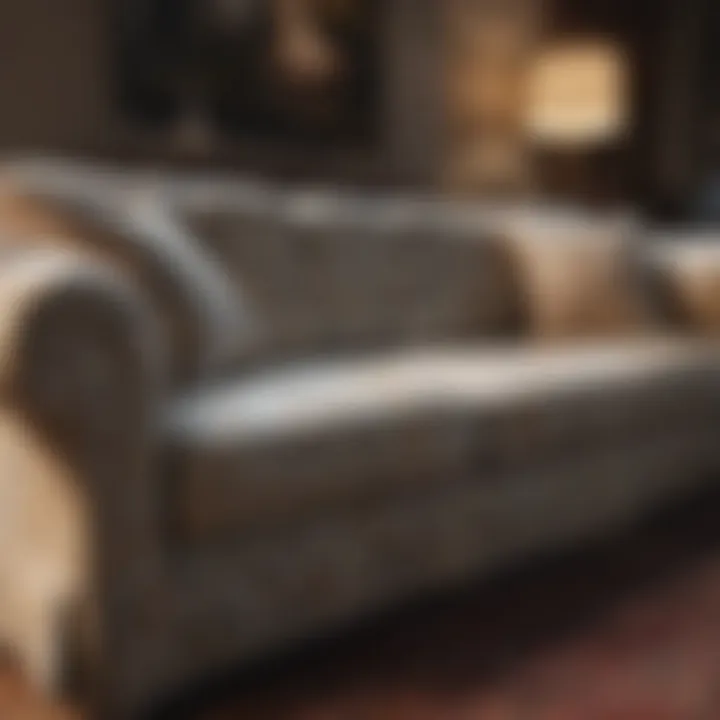 Patterned slipcover adding flair to a classic couch