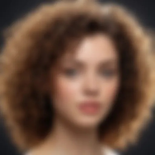 Close-up of curly hair with a shiny texture