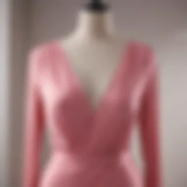 Graceful Draping of the Pink Long Sleeve Dress Elegant pink long sleeve dress draped on mannequin