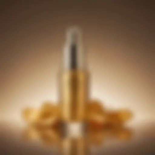 Luxury gold serum bottle with retinol ingredient