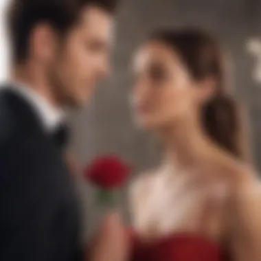 Tender moment of acceptance and love Emotional moment of Rachel receiving a rose