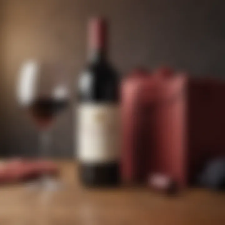 Red wine subscription box delivery concept symbolizing convenience